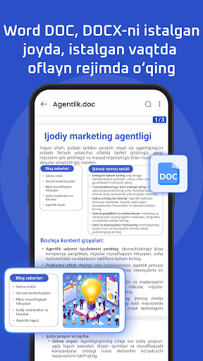 Hujjat o'quvchi: PDF, DOC, PPT